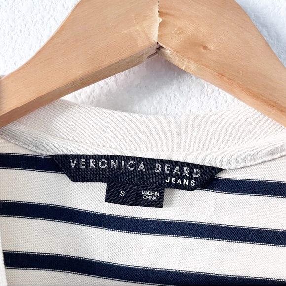 Veronica Beard Lazlo Mixed Media Striped Shirt Dress - Picture 3 of 9